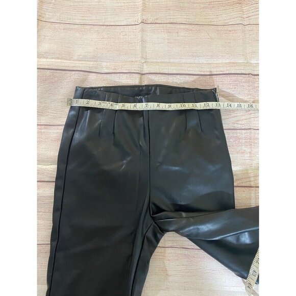 Zara Women's Black Faux Leather High Waist Classic Pants - Small - Picture 7 of 10